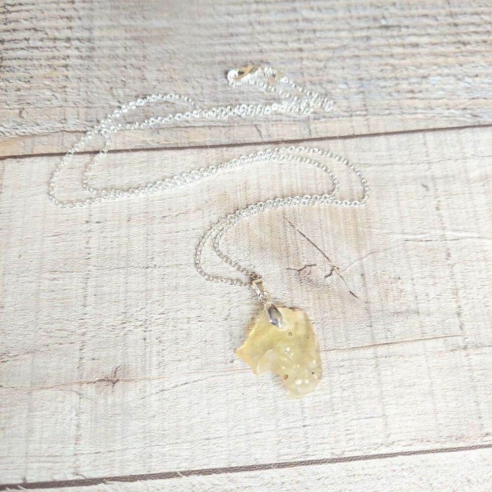 Rare Libyan Desert Glass Necklace with sand inclusions
